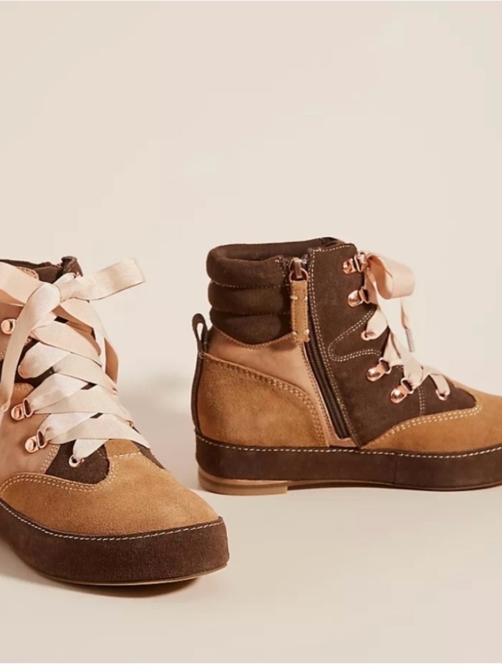 Anthropologie + Kelsi Dagger Brooklyn Kids' Mari Hiker Boots - Tan & Brown